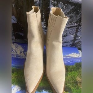 Women’s suede cream colored boots. Size 4. Brand new condition, never worn.